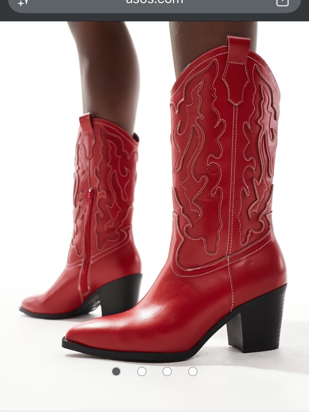 New Look Red Western Boots W9 - Picture 6 of 6